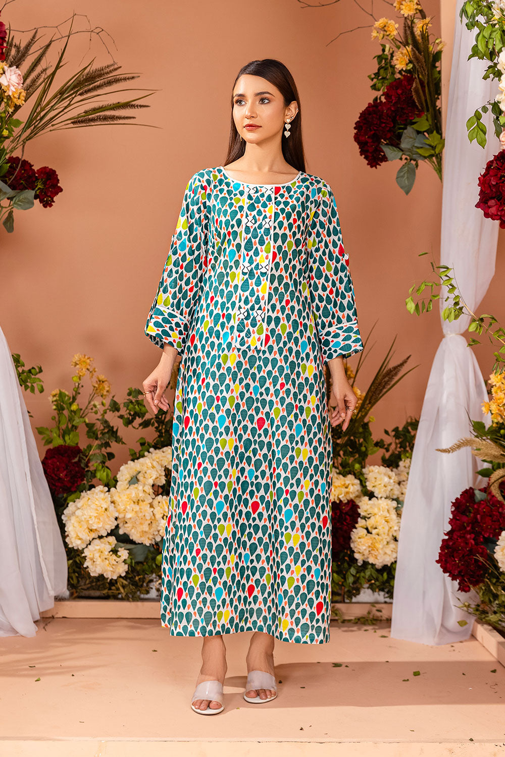 doria lawn dress design Nureh Gardenia Unstitched Embroidered & Printed Lawn Doria 8 beautiful designs Embroidered & printed lawn doria collection Paired with stitched embroidered & printed chiffon dupatta Avg. retail price PKR 6,995/-