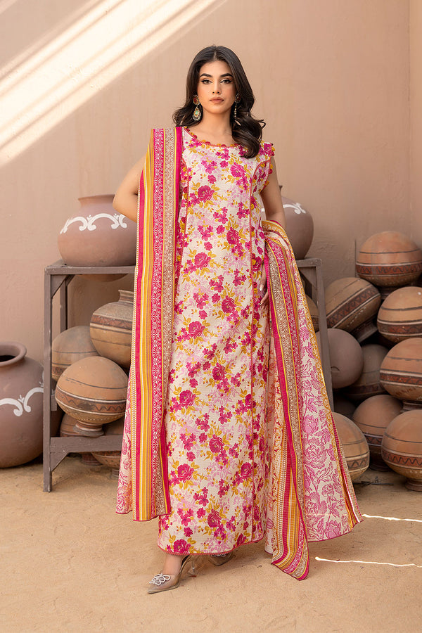 RSV-03-RASBERRY DORIA 3-PIECE PRINTED UNSTITCHED LAWN COLLECTION
