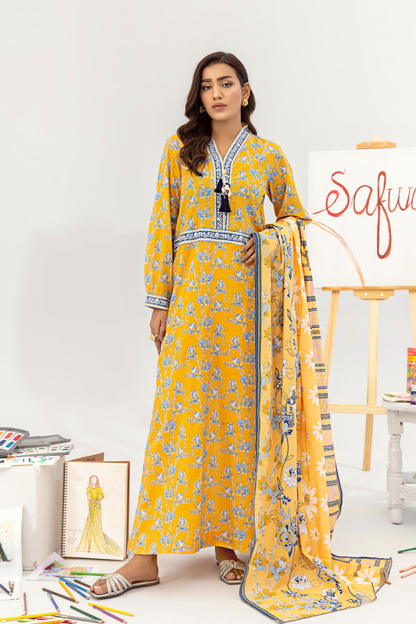 SPH-53-SAFWA PRAHA 3-PIECE FINE DIGITAL PRINTED UNSTITCHED LAWN COLLECTION VOL-06