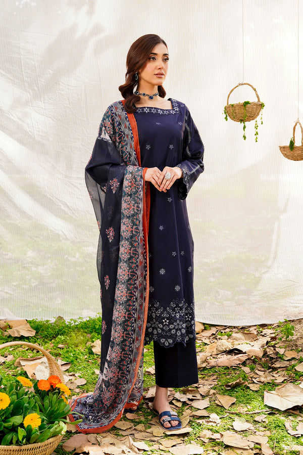SKY-06-SAFWA SKYE PREMIUM EMBROIDERED LAWN UNSTITCHED COLLECTION VOL-1