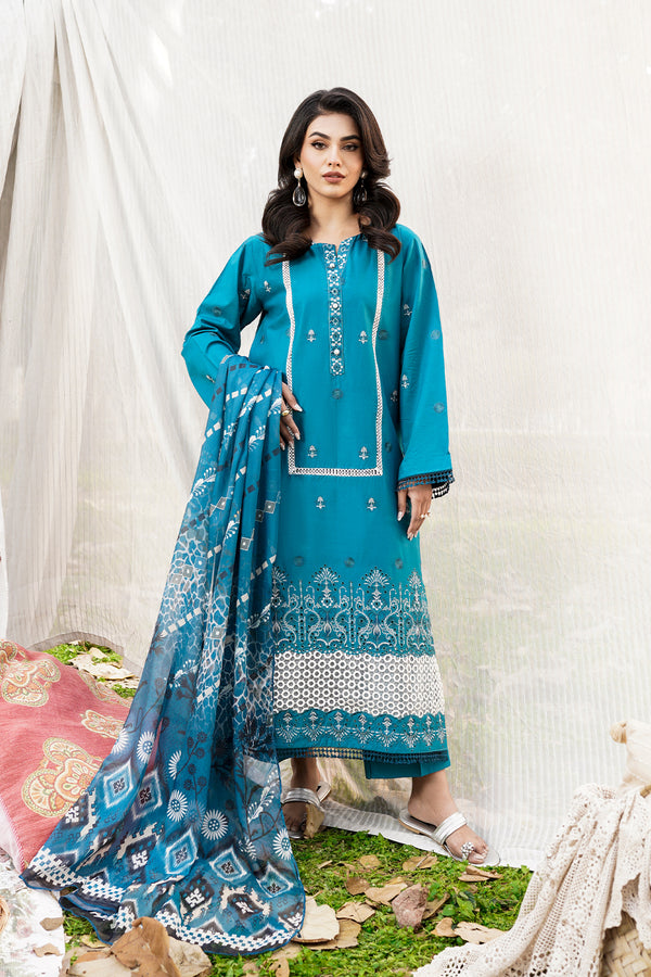SKY-08-SAFWA SKYE PREMIUM EMBROIDERED LAWN UNSTITCHED COLLECTION VOL-1