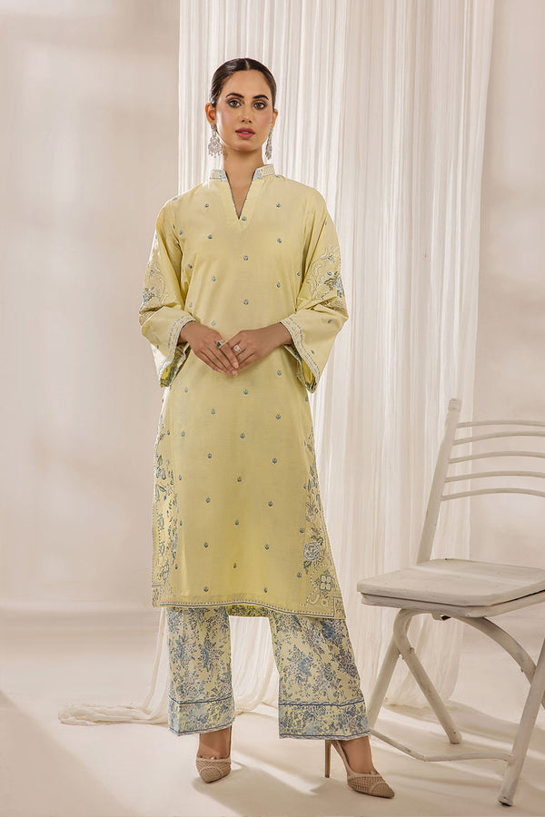 2P Embroidered Suit Lawn Pret ( Shirt / Trouser )