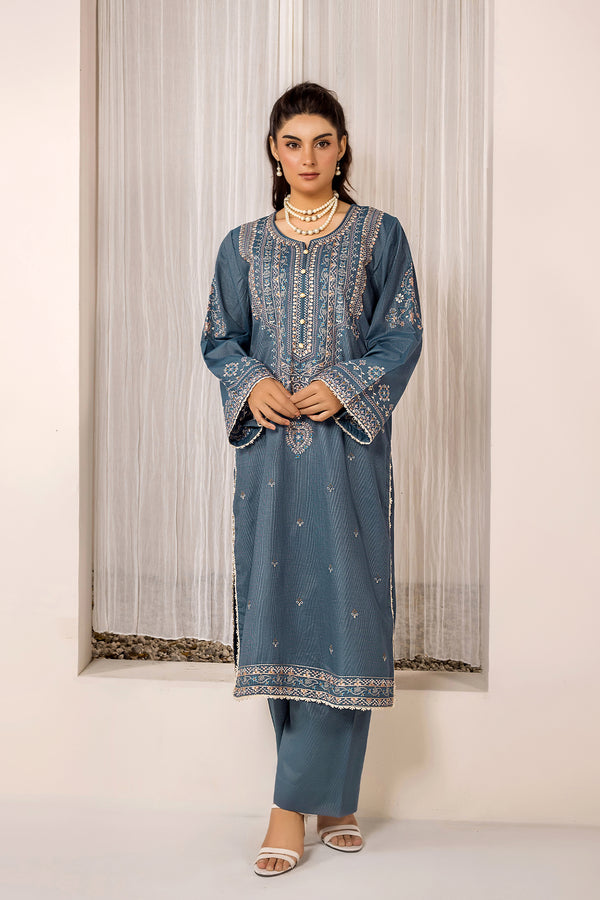 2P Embroidered Suit Masuri Pret ( Shirt / Trouser )