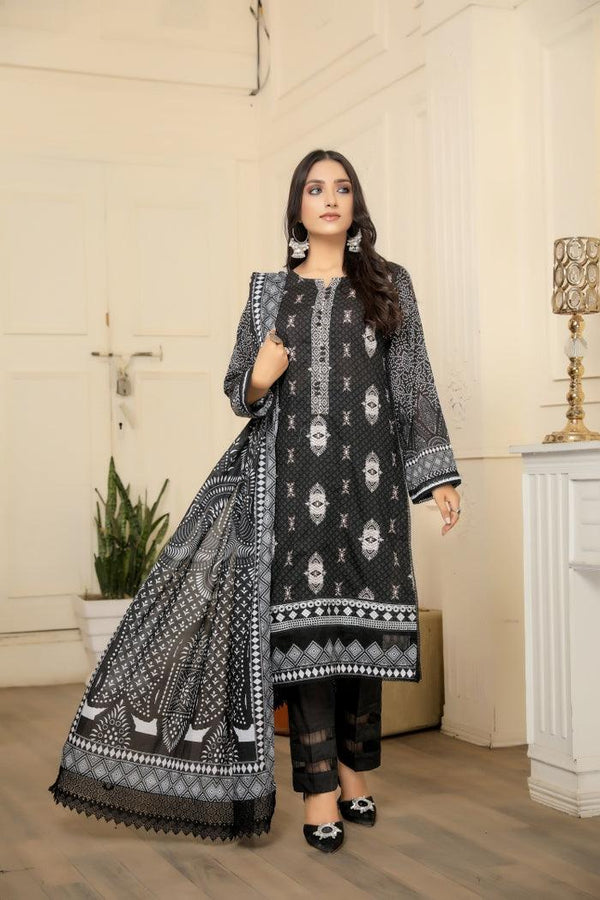 BS-01 - SAFWA BLACK EMBROIDERED 3 PIECE COLLECTION -SHIRT |Trouser |Duptta | SAFWA DRESS DESIGN| DRESSES | PAKISTANI DRESSES| SAFWA | SAFWA Brand | Pakistan online shopping|Designer Dresses