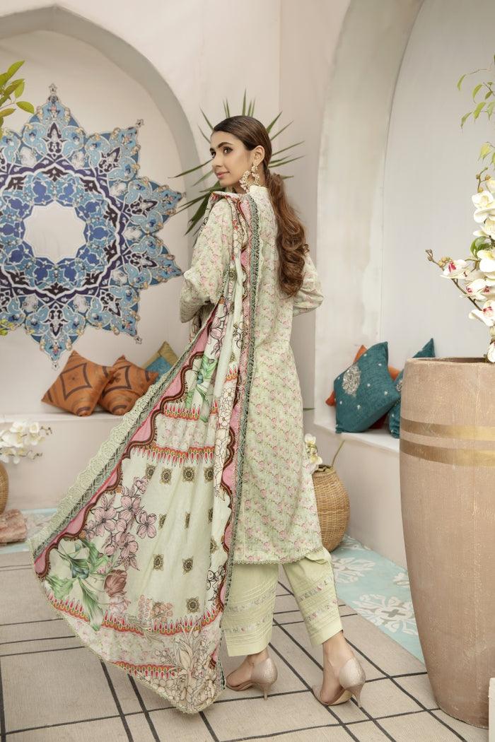SMC-002 - SAFWA EMBROIDERD PRINTS 3-PIECE LAWN COLLECTION VOL  1 2021 Three Piece Suit- SAFWA Brand Pakistan online shopping for Designer Dresses
