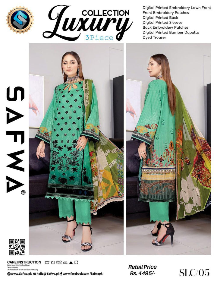 SLC-05 - SAFWA LUXURY 3-PIECE COLLECTION VOL 1 2022 Shop Online | Pakistani Dresses | Dresses |3-Piece Dress