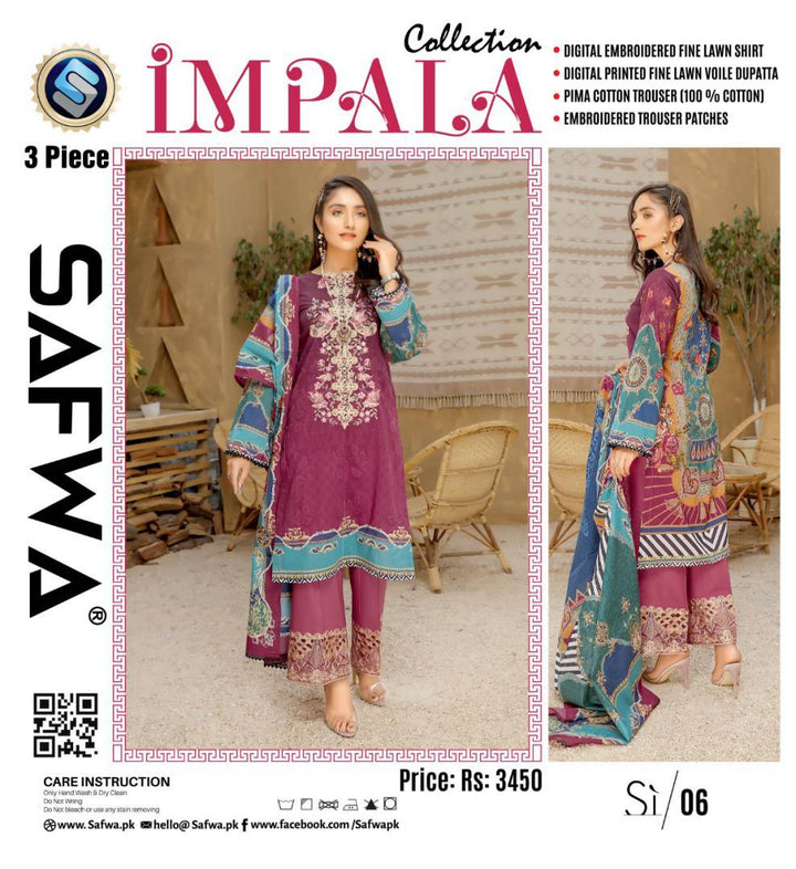 SI-06- SAFWA IMPALA 3-PIECE COLLECTION VOL 1 2021 SAFWA | Dresses | Dress Designs | Summer 2021