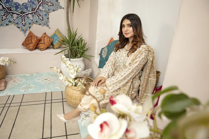 SMC-007 - SAFWA EMBROIDERD PRINTS 3-PIECE LAWN COLLECTION VOL  1 2021 Three Piece Suit- SAFWA Brand Pakistan online shopping for Designer Dresses