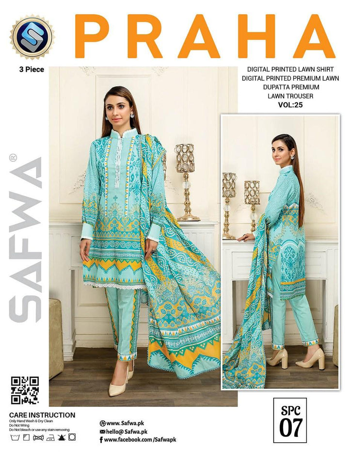 SPC-07 - SAFWA PRAHA COLLECTION 3 PIECE SUIT - Three Piece Suit-SAFWA -SAFWA Brand Pakistan online shopping for Designer Dresses | SAFWA | DRESS | DESIGN | DRESSES | PAKISTANI DRESSES