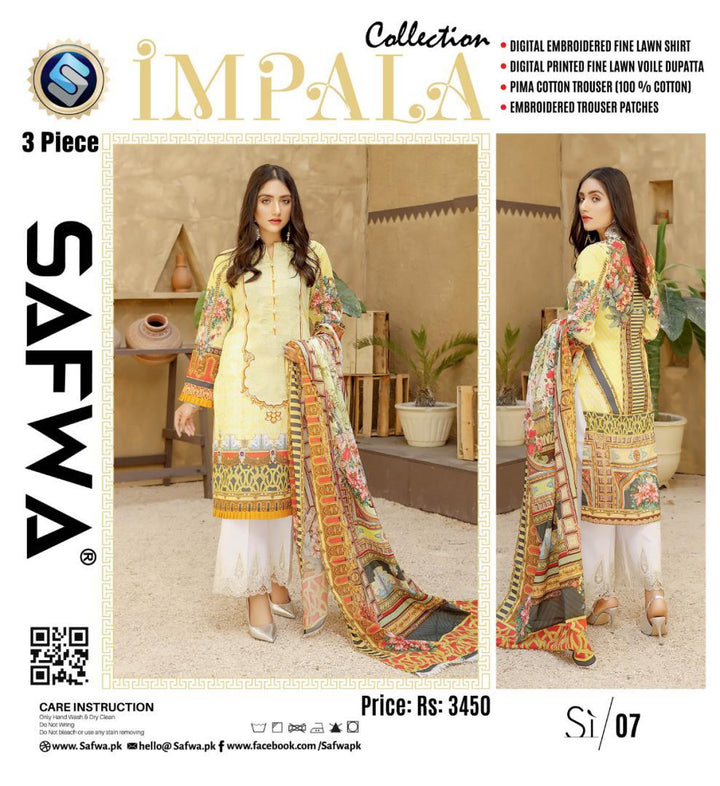 SI-07- SAFWA IMPALA 3-PIECE COLLECTION VOL 1 2021 SAFWA | Dresses | Dress Designs | Summer 2021