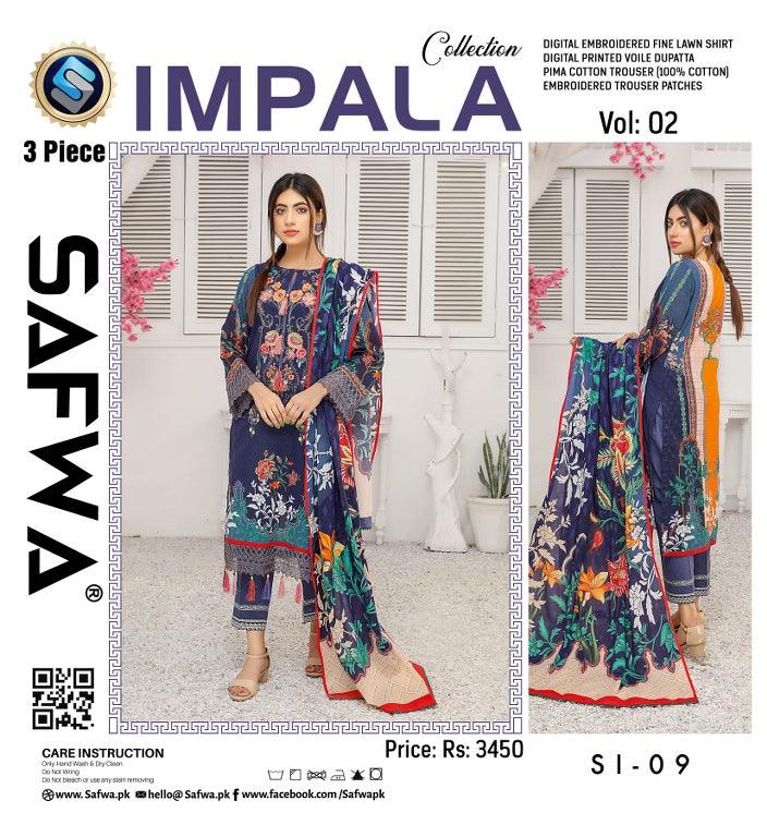 SI-09- SAFWA IMPALA 3-PIECE COLLECTION VOL 2 2021 SAFWA | Dresses | Dress Designs | Summer 2021