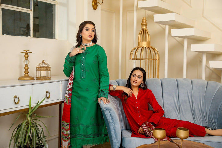 SEC-10 - SAFWA ETSY 3-PIECE EMBROIDERED COLLECTION  2022 Dresses | Dress Design | Shirts |  Kurti