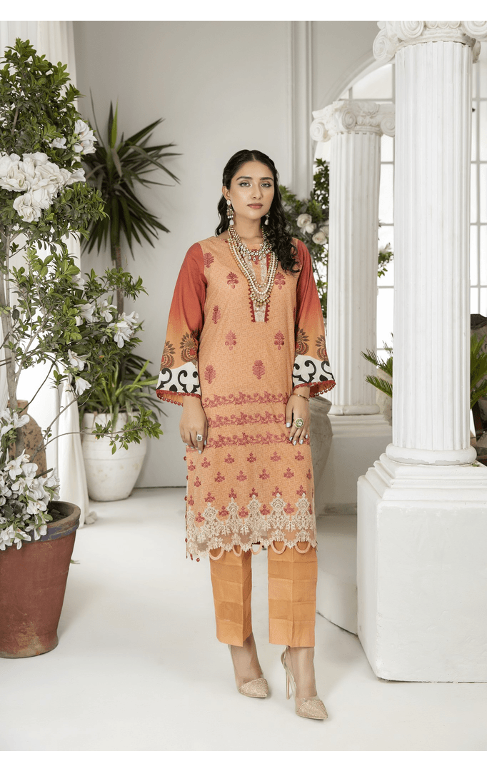 SCE-09 - SAFWA CLASSIC 3-PIECE EMBROIDERED COLLECTION Dresses | Dress Design | Shirts | Kurti