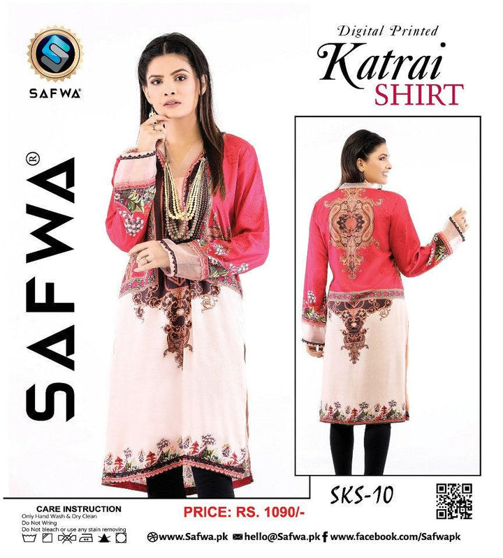SKS-10 - SAFWA DIGITAL PRINTED KATRAI KURTI COLLECTION 2021  SAFWA | Dresses | Pakistani Dresses | Dress Design