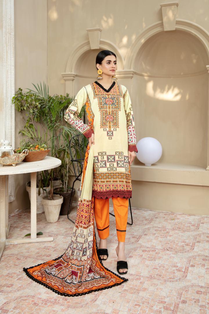 SB-113 - SAFWA DIGITAL PRINT 3-PIECE LAWN COLLECTION VOL 02 2021 Three Piece Suit- SAFWA Brand Pakistan online shopping for Designer Dresses