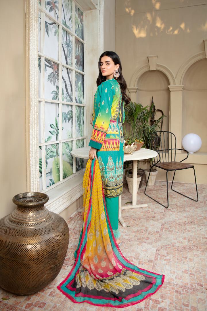 SB-116 - SAFWA DIGITAL PRINT 3-PIECE LAWN COLLECTION VOL 02 2021 Three Piece Suit- SAFWA Brand Pakistan online shopping for Designer Dresses