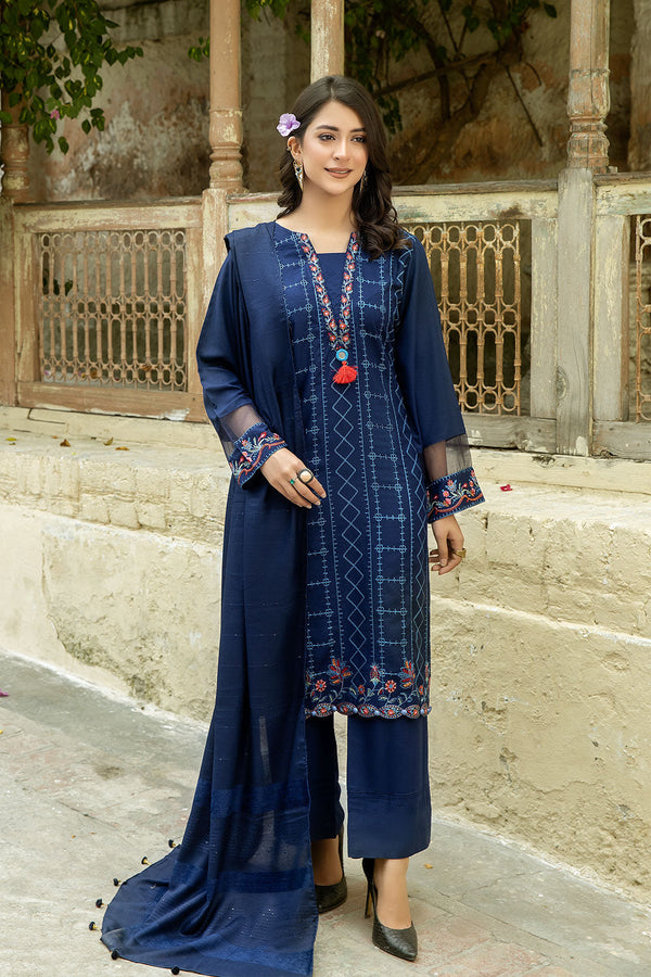 ZKC-03 - SAFWA ZINNIA EMBROIDERED 3-PIECE COLLECTION VOL 01