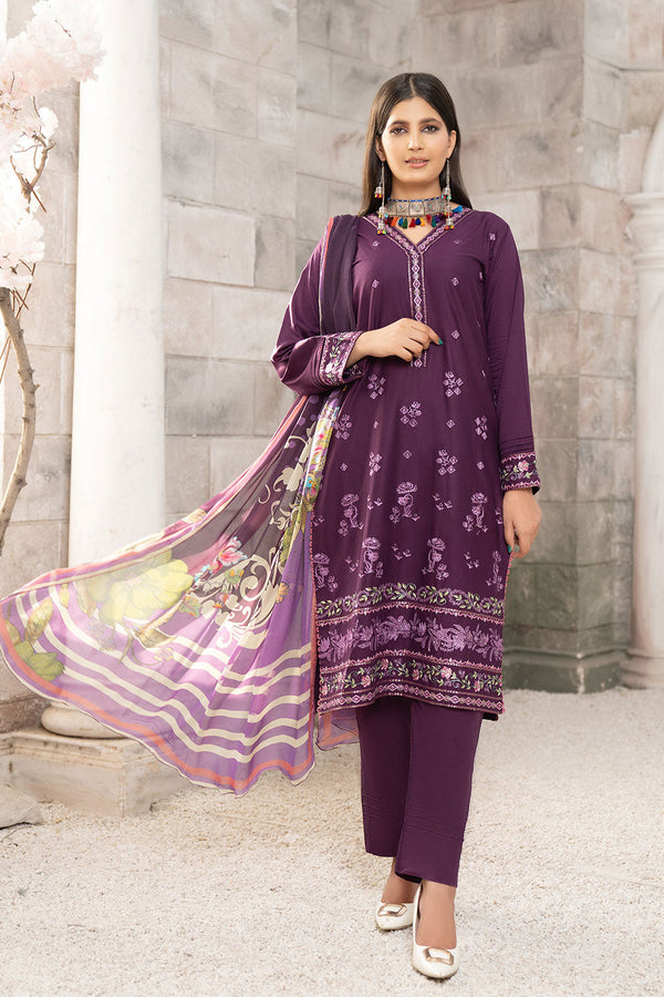CCS-03 - SAFWA CRYSTAL CAMBRIC 3-PIECE EMBROIDERED COLLECTION VOL 01