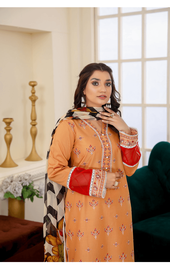 SEC-14 - SAFWA ETSY 3-PIECE EMBROIDERED COLLECTION 2022 Dresses | Dress Design | Shirts | Kurti