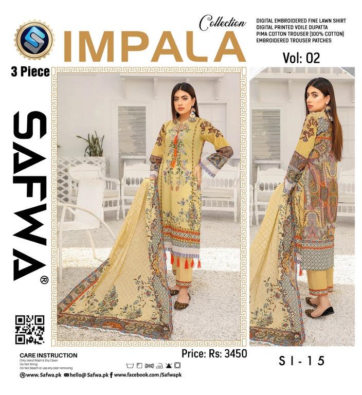 SI-15- SAFWA IMPALA 3-PIECE COLLECTION VOL 1 2021 SAFWA | Dresses | Dress Designs | Summer 2021