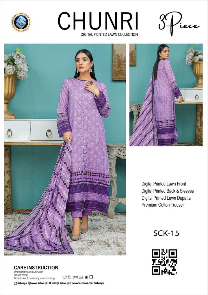 SCK-15 - SAFWA CHUNRI 3-PIECE COLLECTION VOL 2 Dresses | Dress Design | Pakistani Dresses | Online Shopping in Pakistan
