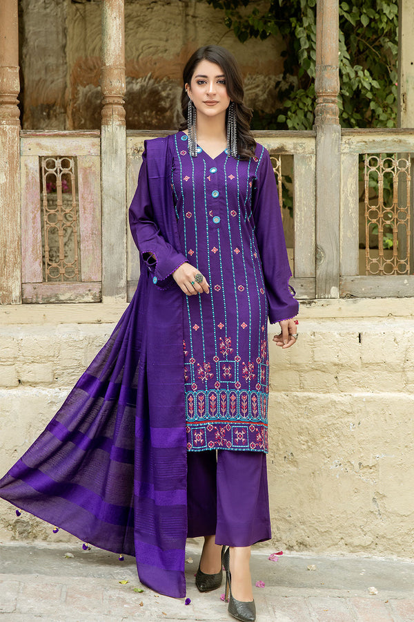 ZKC-04 - SAFWA ZINNIA EMBROIDERED 3-PIECE COLLECTION VOL 01