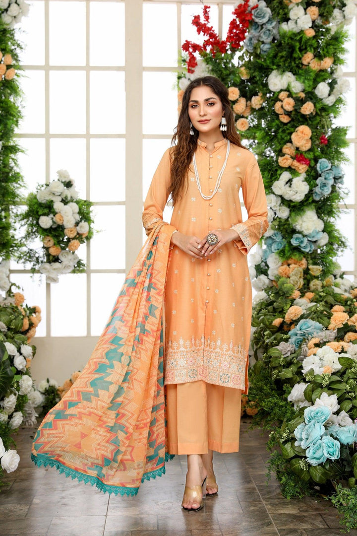 SEC-19 - SAFWA ETSY 3-PIECE EMBROIDERED COLLECTION 2022 Dresses | Dress Design | Shirts | Kurti