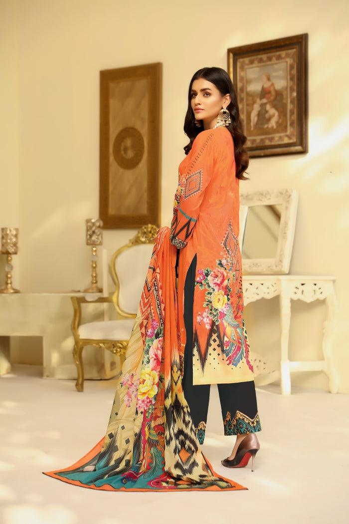 SB-208 - SAFWA DIGITAL PRINT 3-PIECE LAWN COLLECTION VOL 08 2021 Three Piece Suit- SAFWA Brand Pakistan online shopping for Designer Dresses