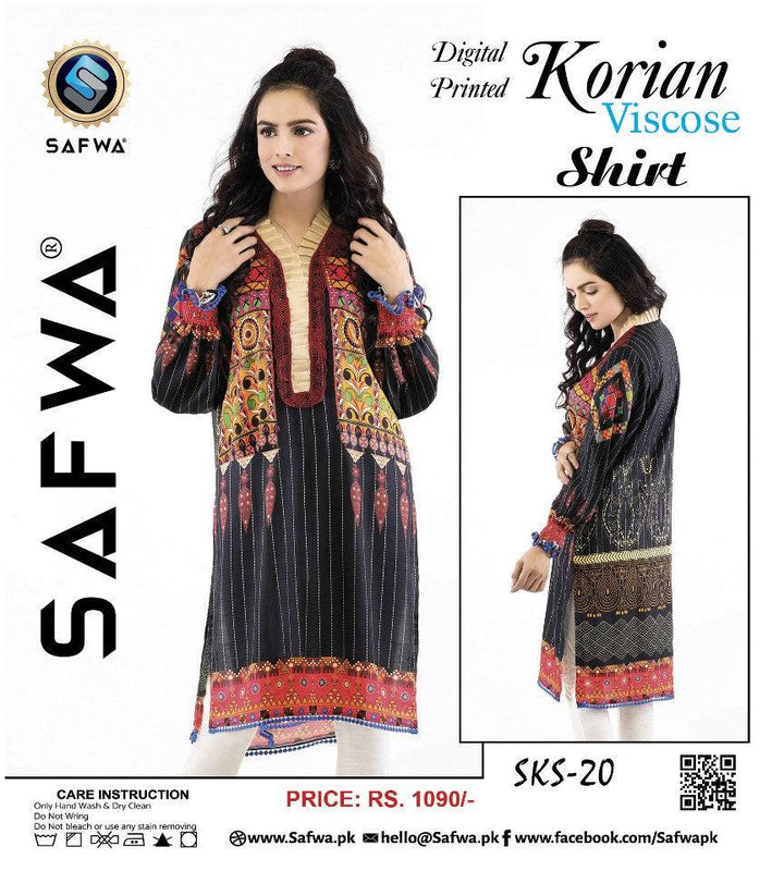 SKS-20 - SAFWA DIGITAL PRINTED VISCOSE KURTI COLLECTION | Dresses | Pakistani Dresses | Dress Design
