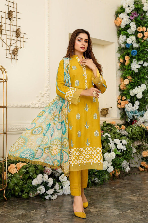 SEC-26 - SAFWA ETSY 3-PIECE EMBROIDERED COLLECTION 2022 Dresses | Dress Design | Shirts | Kurti