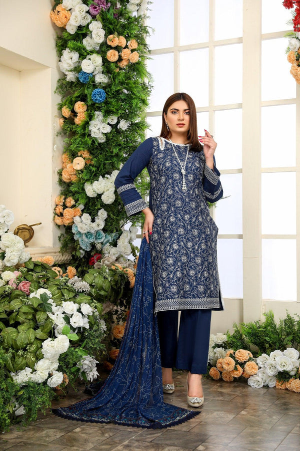 SEC-27 - SAFWA ETSY 3-PIECE EMBROIDERED COLLECTION 2022 Dresses | Dress Design | Shirts | Kurti