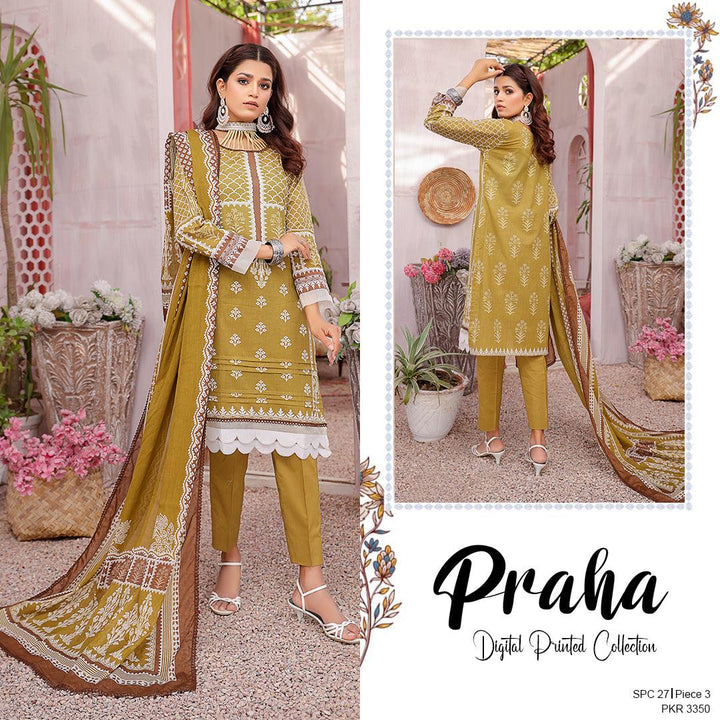 SPC-27 - SAFWA PRAHA COLLECTION 3 PIECE SUIT - Three Piece Suit-SAFWA -SAFWA Brand Pakistan online shopping for Designer Dresses | SAFWA | DRESS | DESIGN | DRESSES | PAKISTANI DRESSES