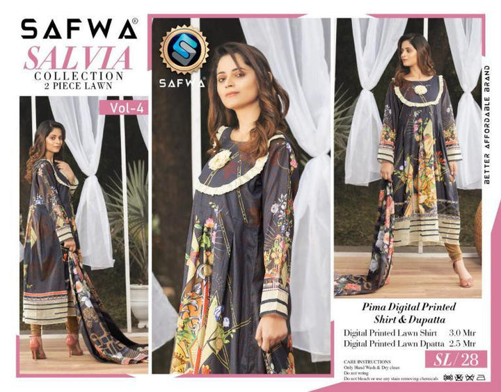 SL-28 -SAFWA LAWN-SALVIA COLLECTION VOL 04 2020 - PRINTED -2 PIECE DRESS - Safwa |Dresses| Pakistani Dresses| Fashion|Online Shopping