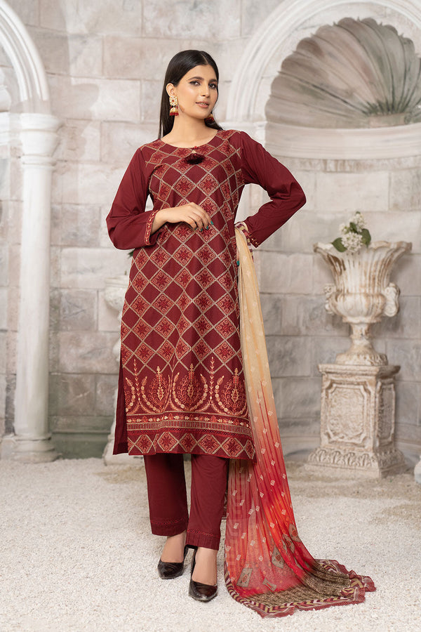 CCS-07 - SAFWA CRYSTAL CAMBRIC 3-PIECE EMBROIDERED COLLECTION VOL 01