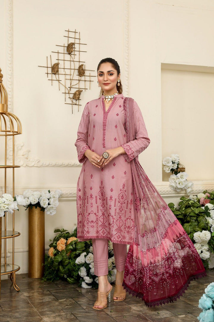 SEC-32 - SAFWA ETSY 3-PIECE EMBROIDERED COLLECTION 2022 Dresses | Dress Design | Shirts | Kurti