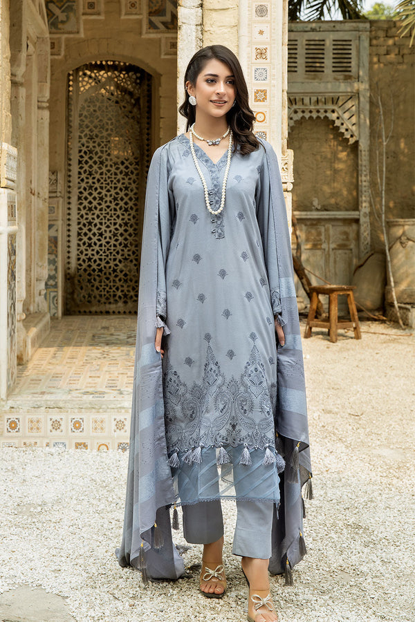 ZKC-08 - SAFWA ZINNIA EMBROIDERED 3-PIECE COLLECTION VOL 01