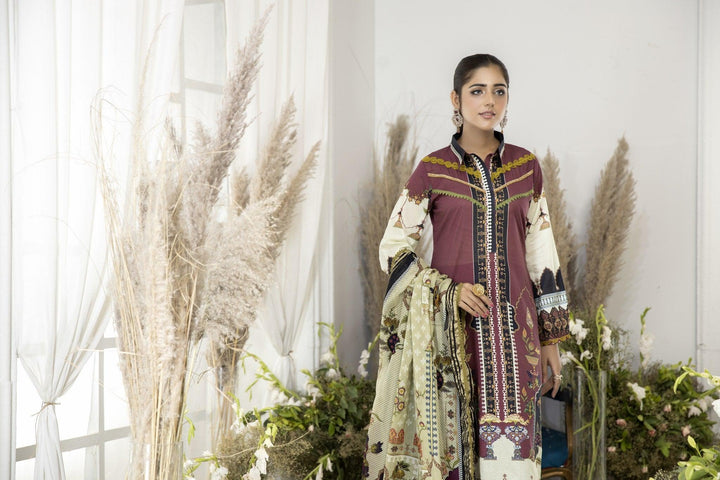SPC-34 - SAFWA PRAHA COLLECTION 3 PIECE SUIT - Three Piece Suit-SAFWA -SAFWA Brand Pakistan online shopping for Designer Dresses | SAFWA | DRESS | DESIGN | DRESSES | PAKISTANI DRESSES