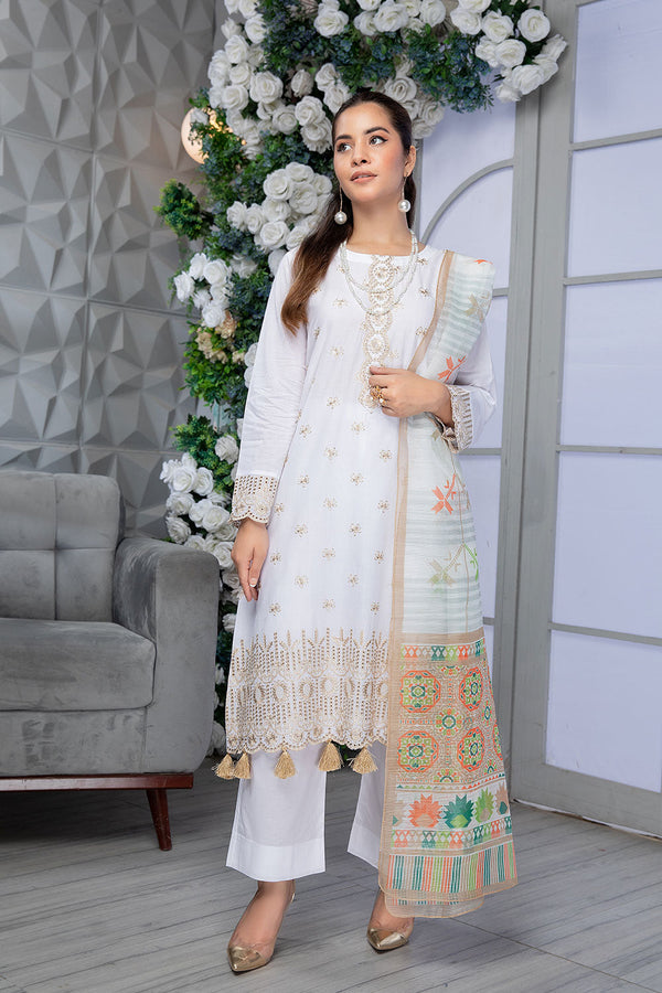 FCS-07 - SAFWA FLORAL 3-PIECE EMBROIDERED COLLECTION VOL 01