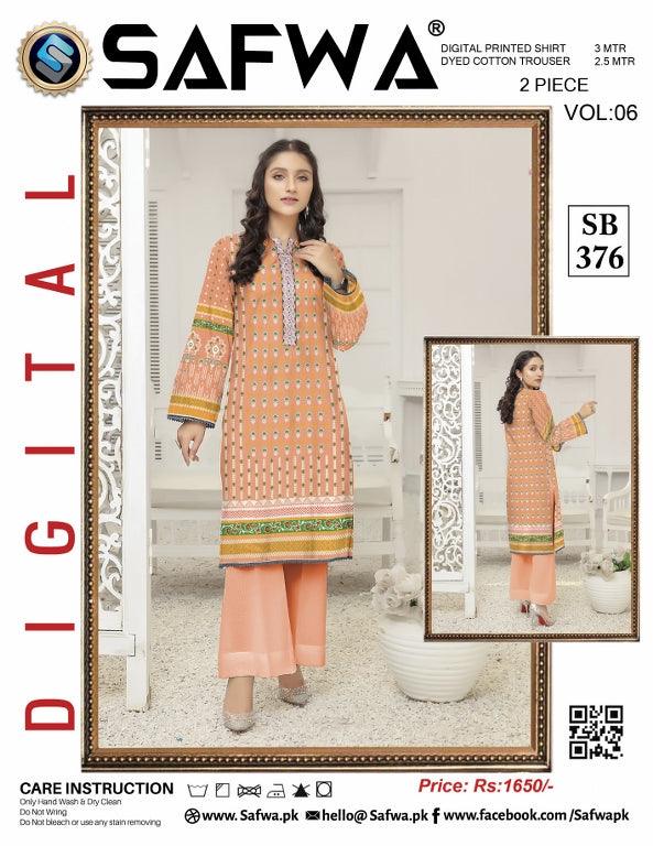SB-376 - SAFWA DIGITAL PRINT 2-PIECE COLLECTION VOL 6 2021 Dresses | Dress Design | Pakistani Dresses | Online Shopping in Pakistan
