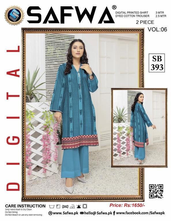 SB-393 - SAFWA DIGITAL PRINT 2-PIECE COLLECTION VOL 6 2021 Dresses | Dress Design | Pakistani Dresses | Online Shopping in Pakistan