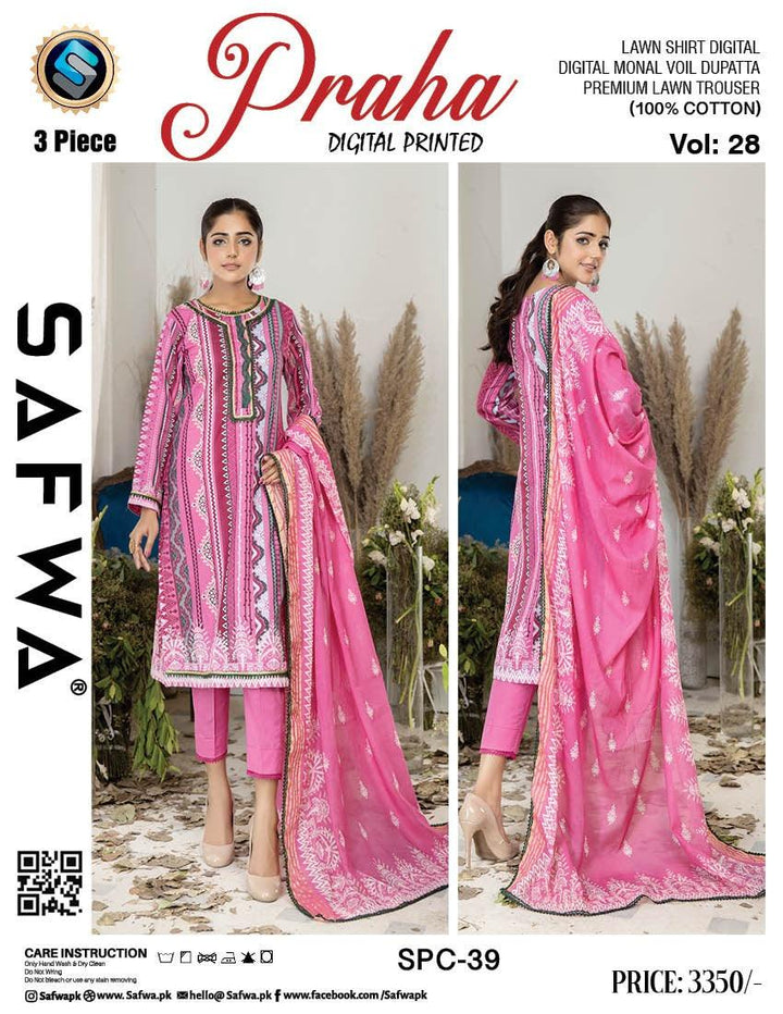 SPC-39 - SAFWA PRAHA COLLECTION 3 PIECE SUIT - Three Piece Suit-SAFWA -SAFWA Brand Pakistan online shopping for Designer Dresses | SAFWA | DRESS | DESIGN | DRESSES | PAKISTANI DRESSES