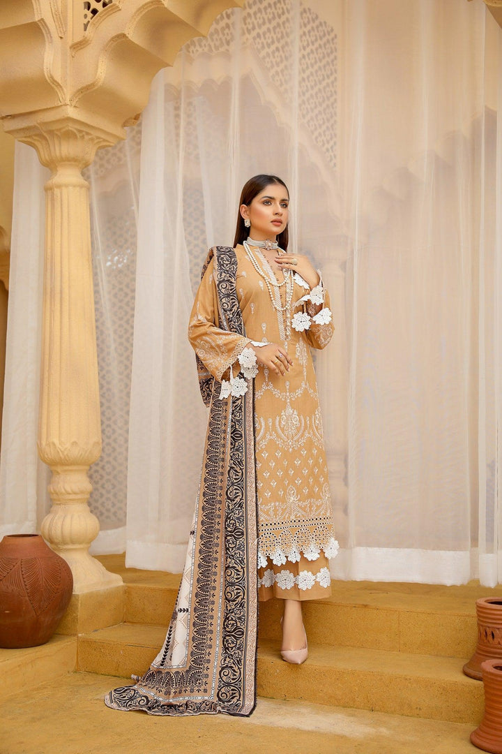 TEC-03 - SAFWA TALIA EMBROIDERED KHADDAR 3-PIECE COLLECTION SAFWA | Dresses | Pakistani Dresses | Dress Design
