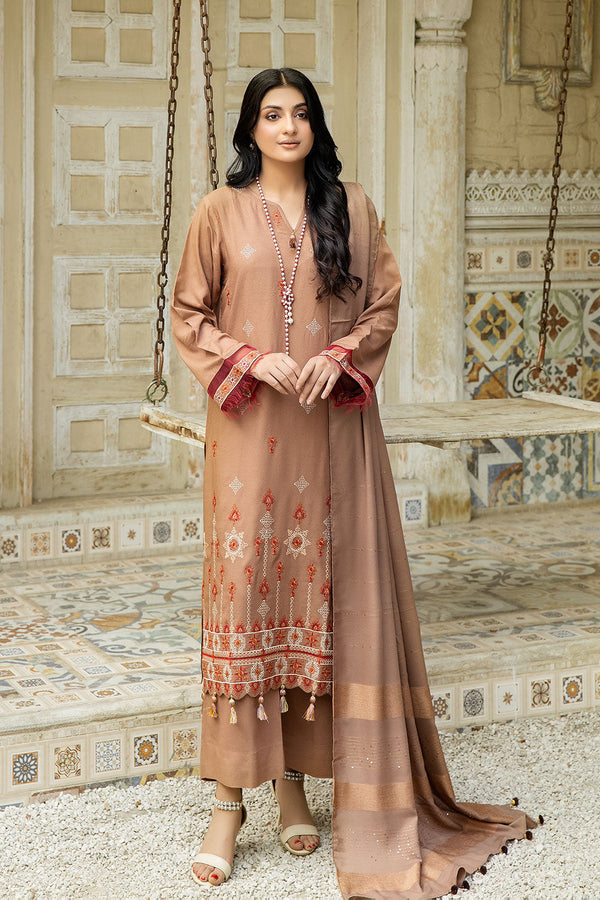 ZKC-10 - SAFWA ZINNIA EMBROIDERED 3-PIECE COLLECTION VOL 01