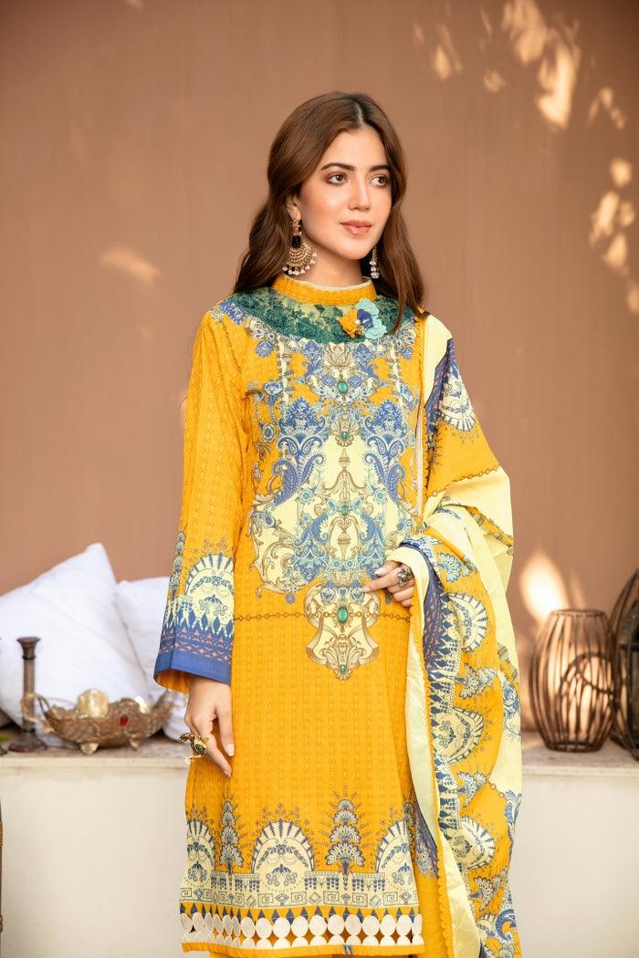 SPR-43 - SAFWA PRAHA COLLECTION 3 PIECE SUIT 2021 - Three Piece Suit-SAFWA -SAFWA Brand Pakistan online shopping for Designer Dresses| SAFWA| DRESS| DESIGN| DRESSES| PAKISTANI DRESSES