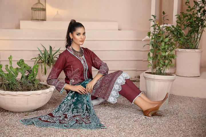 SPC-46 - SAFWA PRAHA COLLECTION 3 PIECE SUIT - Three Piece Suit-SAFWA -SAFWA Brand Pakistan online shopping for Designer Dresses | SAFWA | DRESS | DESIGN | DRESSES | PAKISTANI DRESSES
