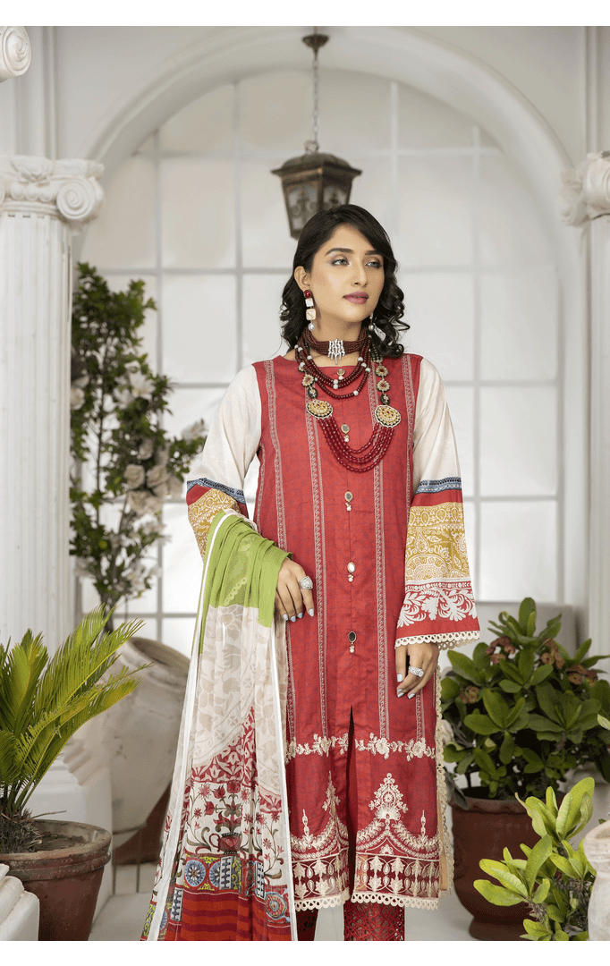 SCE-02 - SAFWA CLASSIC 3-PIECE EMBROIDERED COLLECTION Dresses | Dress Design | Shirts | Kurti