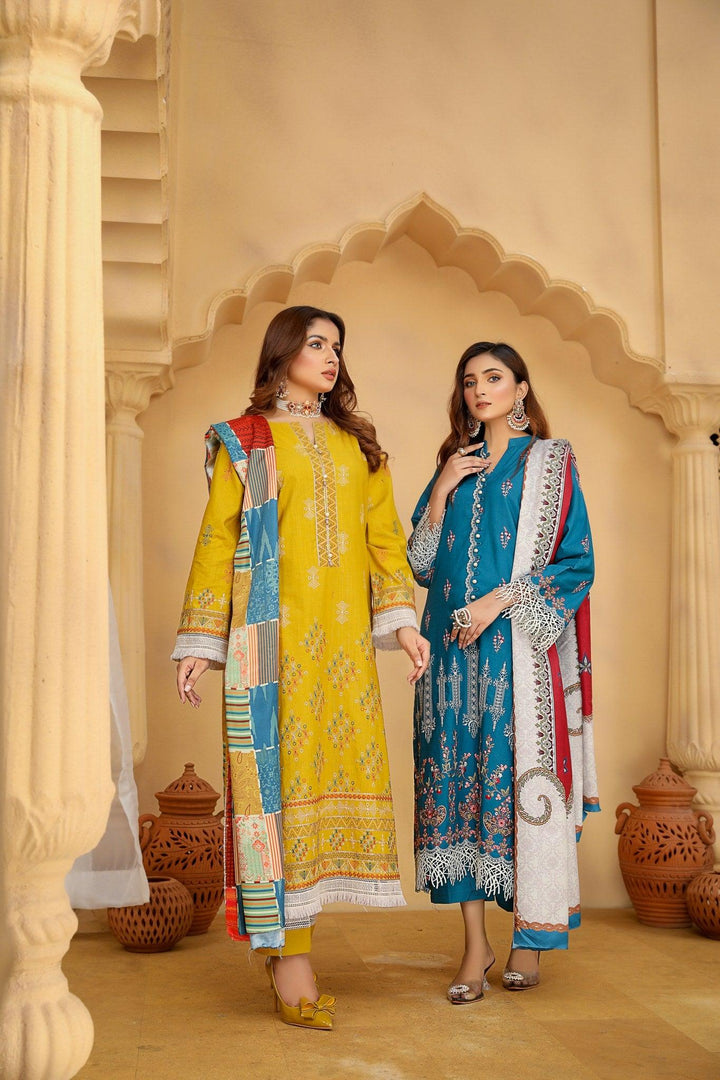 TEC-04 - SAFWA TALIA EMBROIDERED KHADDAR 3-PIECE COLLECTION SAFWA | Dresses | Pakistani Dresses | Dress Design