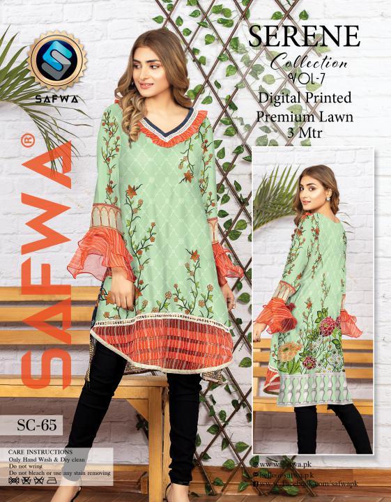 SC/65 -SAFWA PREMIUM LAWN-SERENE COLLECTION-DIGITAL LAWN SHIRT - Safwa-Pakistani Dresses-Dresses-Kurti-Shop Online