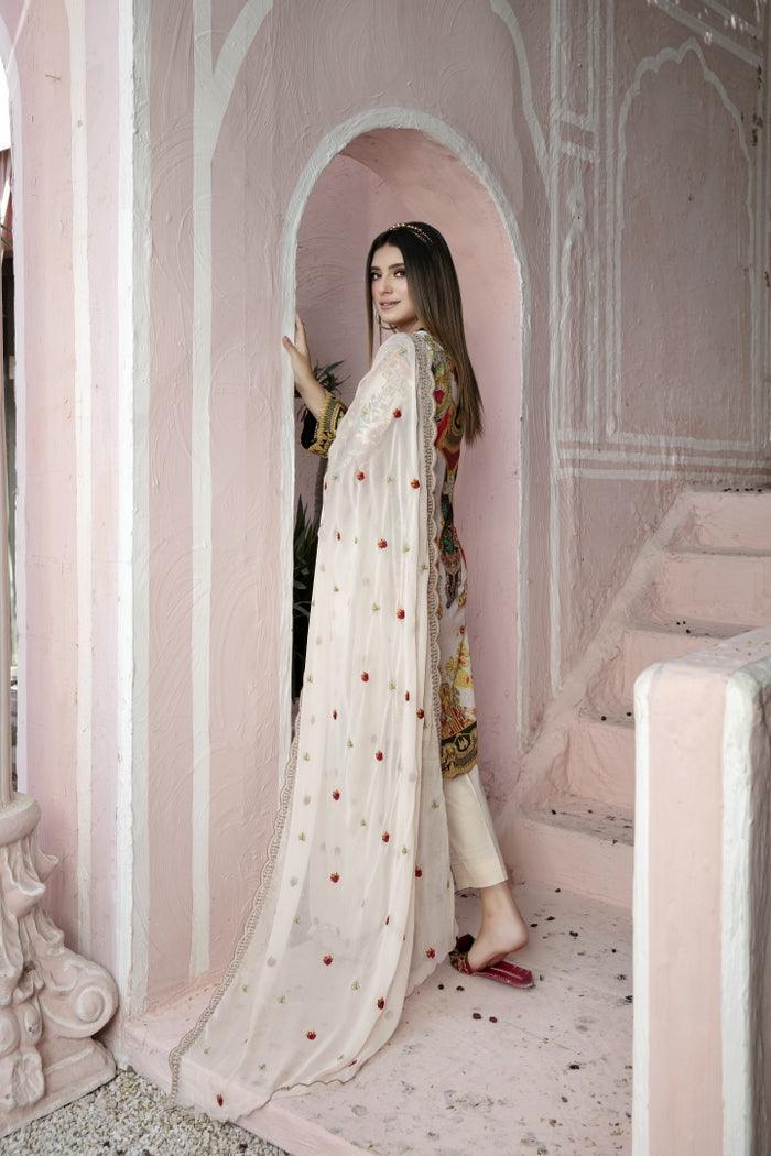 SRC-704 - SAFWA REBON EMBROIDERED LAWN-3 PIECE COLLECTION -SHIRT Trouser and Duptta |SAFWA DRESS DESIGN| DRESSES | PAKISTANI DRESSES | SAFWA -SAFWA Brand Pakistan online shopping for Designer Dresses