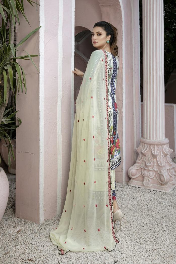 SRC-705 - SAFWA REBON EMBROIDERED LAWN-3 PIECE COLLECTION -SHIRT Trouser and Duptta |SAFWA DRESS DESIGN| DRESSES | PAKISTANI DRESSES | SAFWA -SAFWA Brand Pakistan online shopping for Designer Dresses